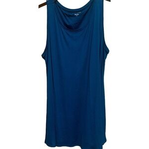 Eileen Fisher Sleeveless Tank Medium 100% Tencel Lyocell Dark Teal Scoop‎ Neck